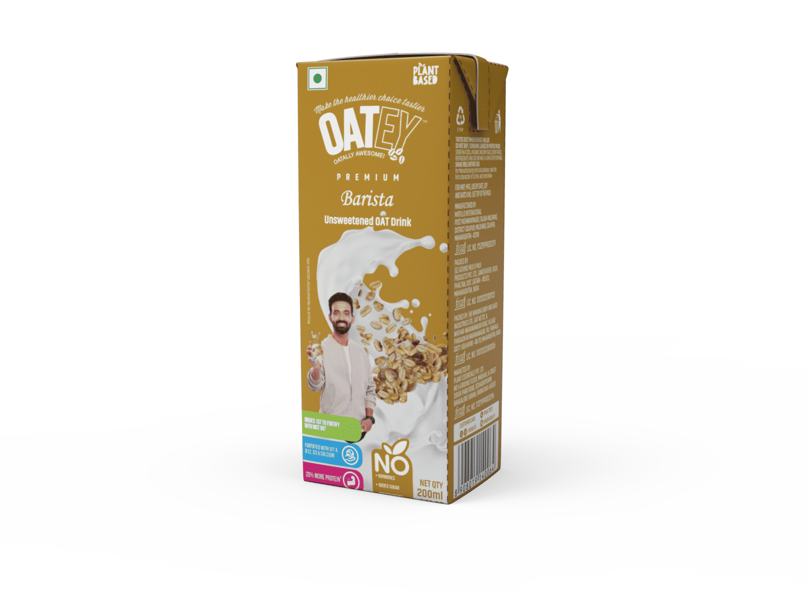 OATEY Premium Barista Oat Milk: Pack of 8 (1.6 L) | Plant-Based Vegan Milk India