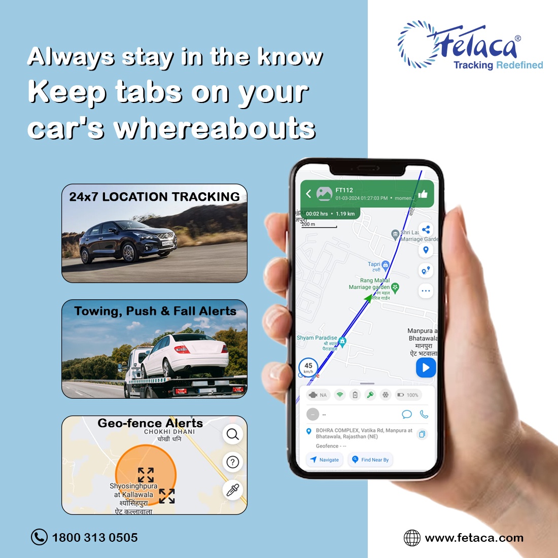 FT112 Wired GPS Tracker for Car & Bike with AI Features | Live Tracking & Engine ON-Off Alerts | Anti-Theft | Towing Alerts | Installation Support | 1 Month SIM Data & Software Subscription