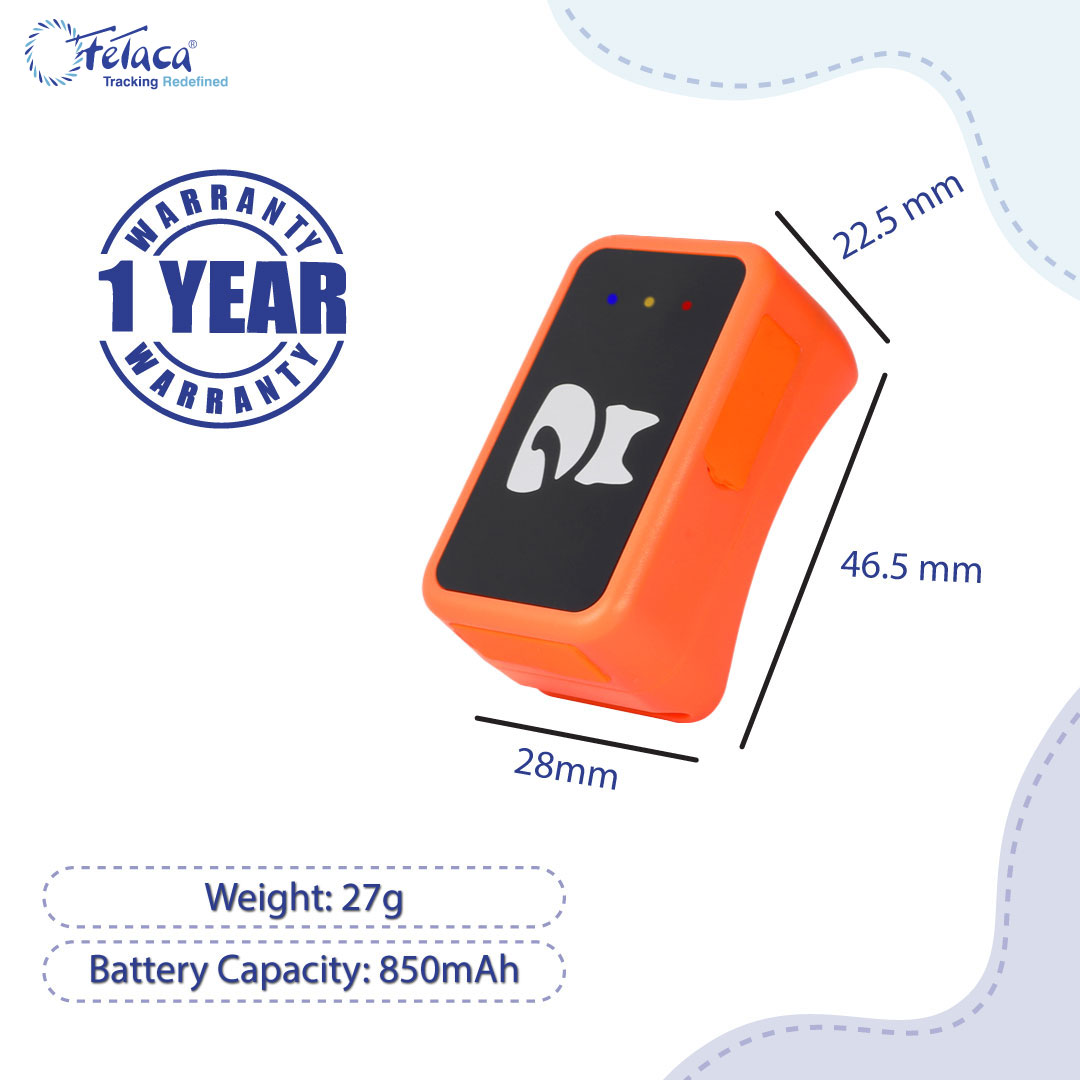  FeTaca® Smart 4G Mini Pet GPS Tracker for Dogs, Small Cats & Other Animals with 1 Year Complimentory Subscription Plan