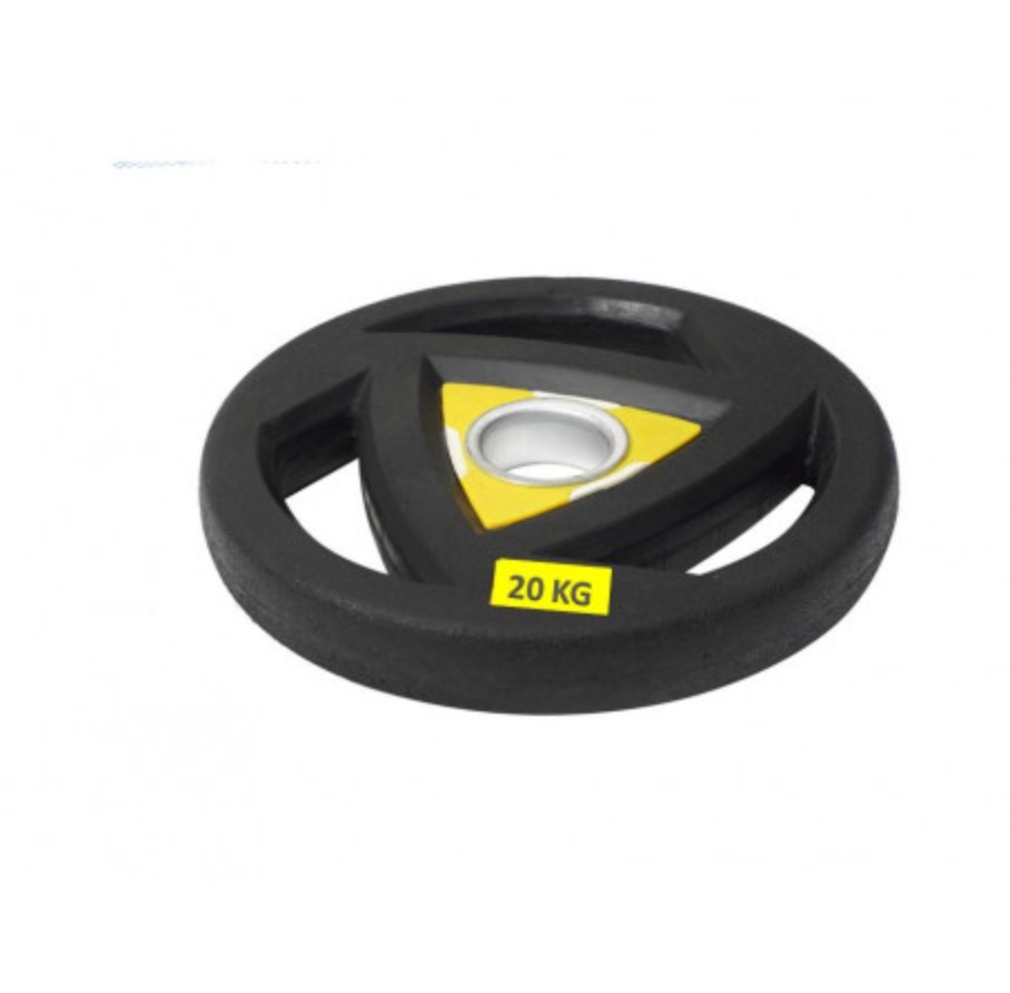 GYM24 OLYMPIC 50MM DIA HOLE VIVA RUBBER COATED PLATES 20 KG PAIR
