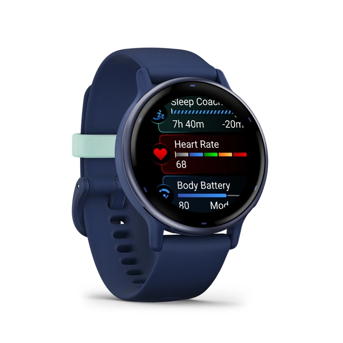 vivoactive® 5 Metallic navy Aluminium bezel with navy case and silicone band
