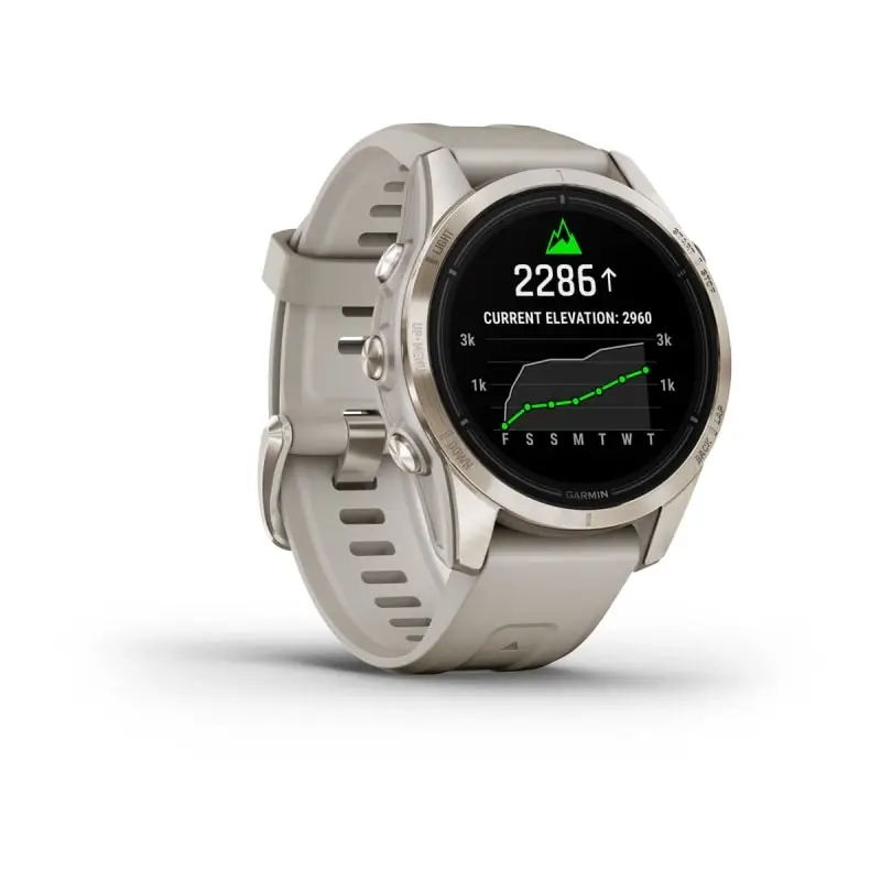 epix™ Pro (Gen 2) – Sapphire Edition | 42 mm Soft Gold with Light Sand Band