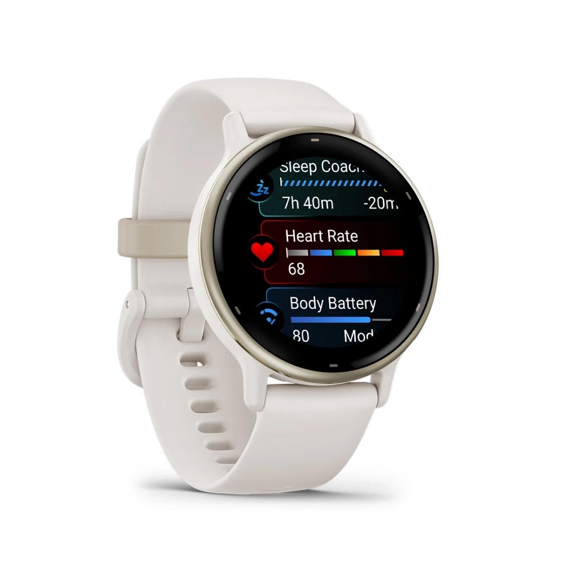 vivoactive® 5 Cream gold aluminium bezel with ivory case and silicone band