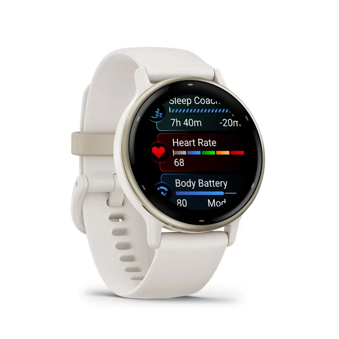 vivoactive® 5 Cream gold aluminium bezel with ivory case and silicone band