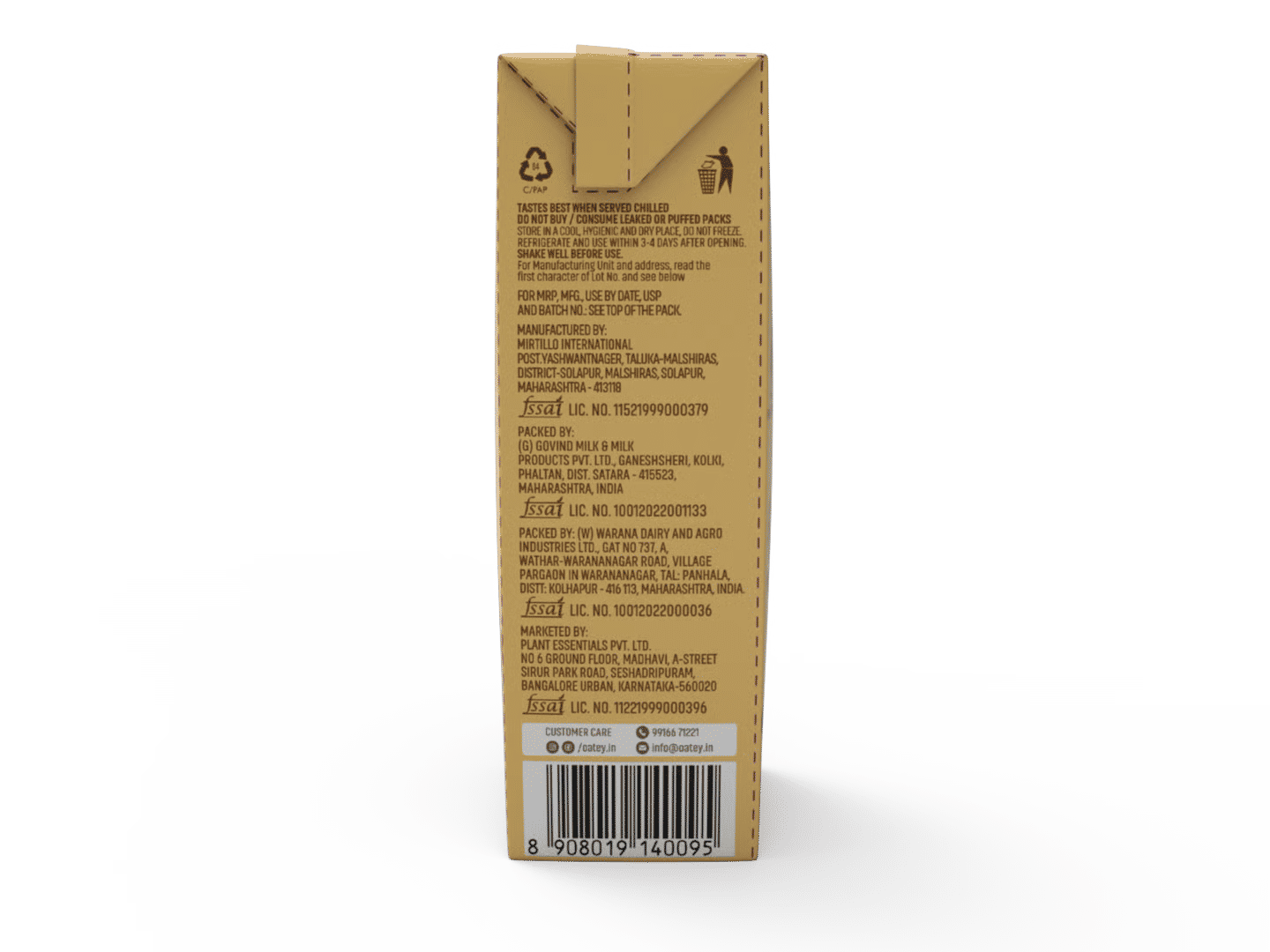 OATEY Premium Kesar Badam Millet Milk: Pack of 27 (5.4 L) | Plant-Based Vegan Milk India