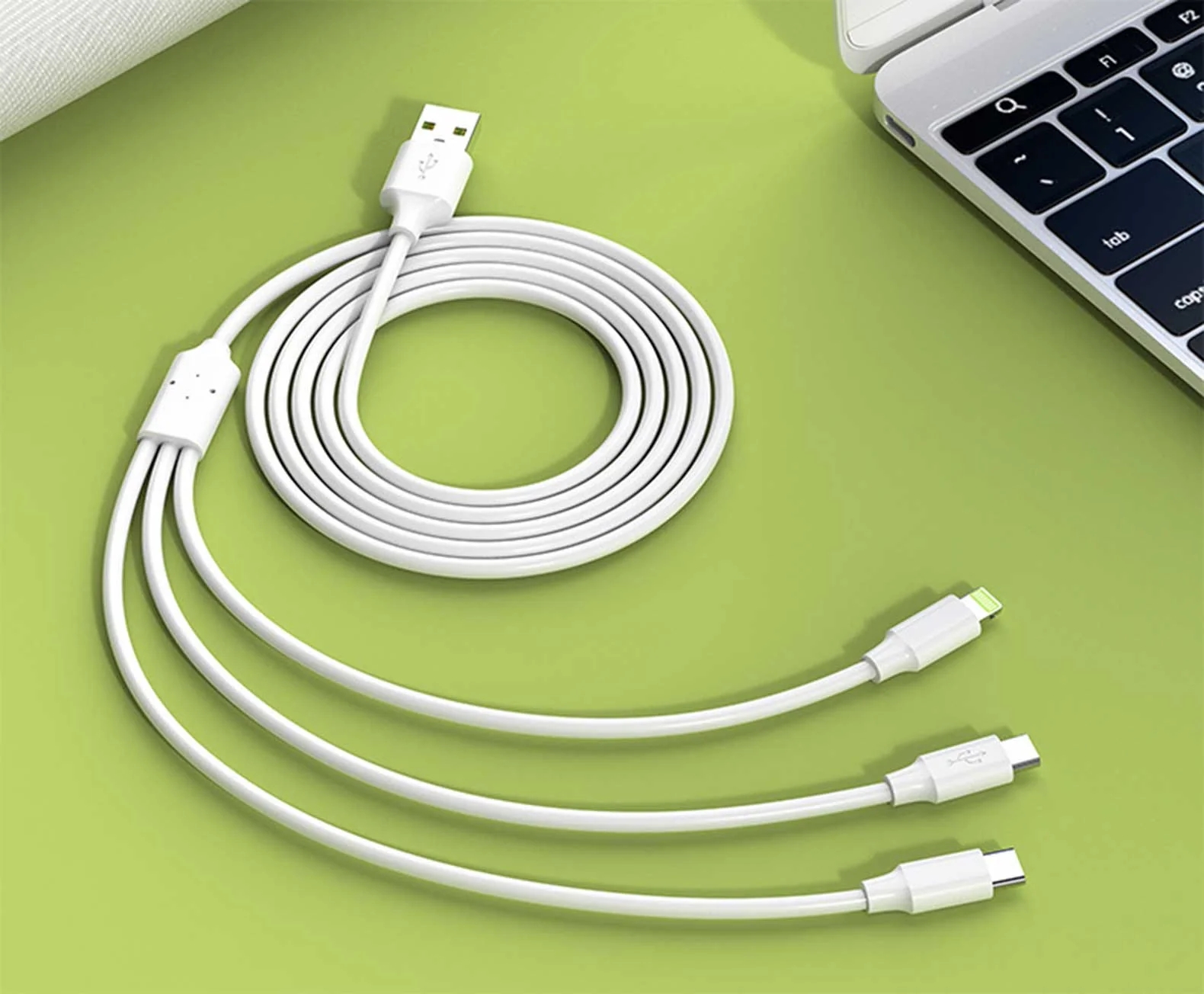 LA' FORTE 3 in 1 Charging Cable (Micro, C & Iphone Connectors)