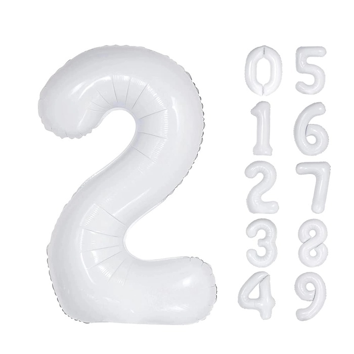 White 32 Inch Foil Number