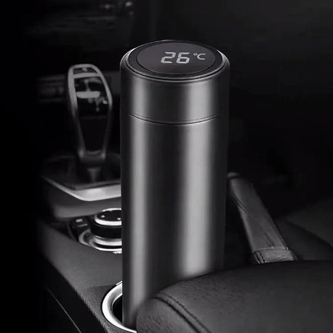 Double Walled Vacuum Insulated Water Bottle with LED Temperature Display (500 ml)