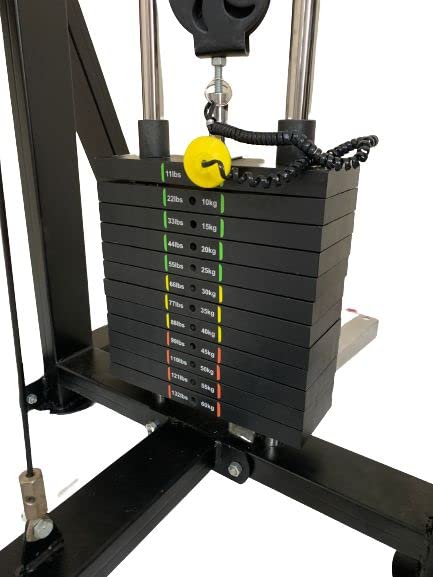 GYM24 EQUIPMENTS Dual Pully Cable Cross Single Weight Tower Cc-111 With Iron Weight 60 kg