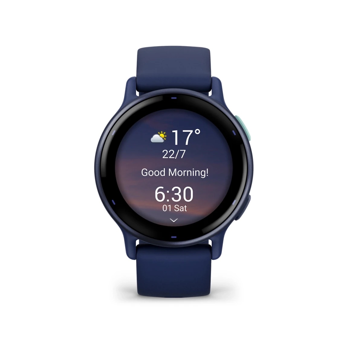 vivoactive® 5 Metallic navy Aluminium bezel with navy case and silicone band