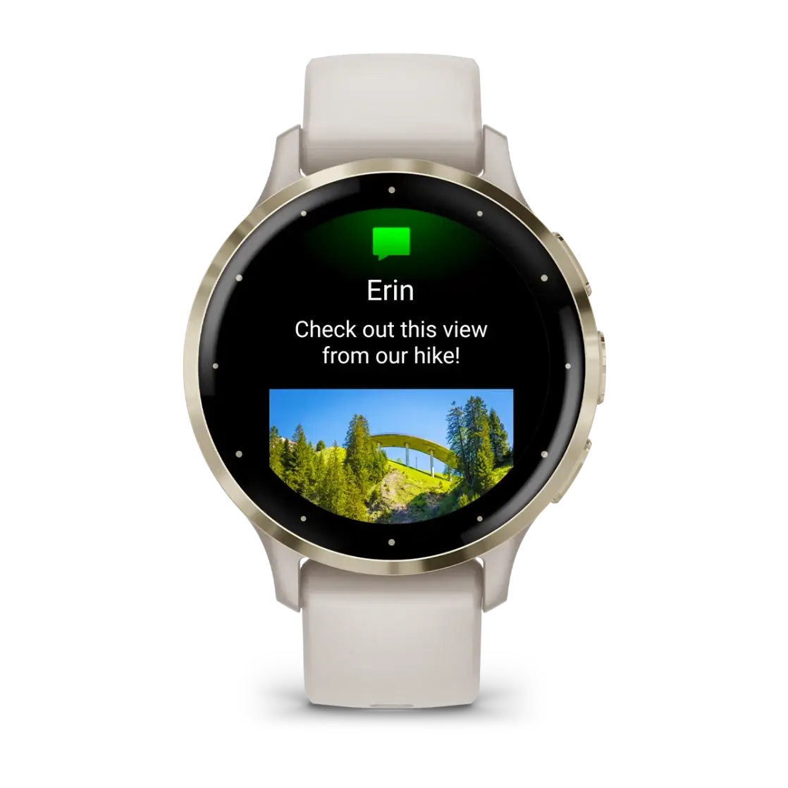 Venu® 3S Soft gold stainless steel bezel with ivory case and silicone band