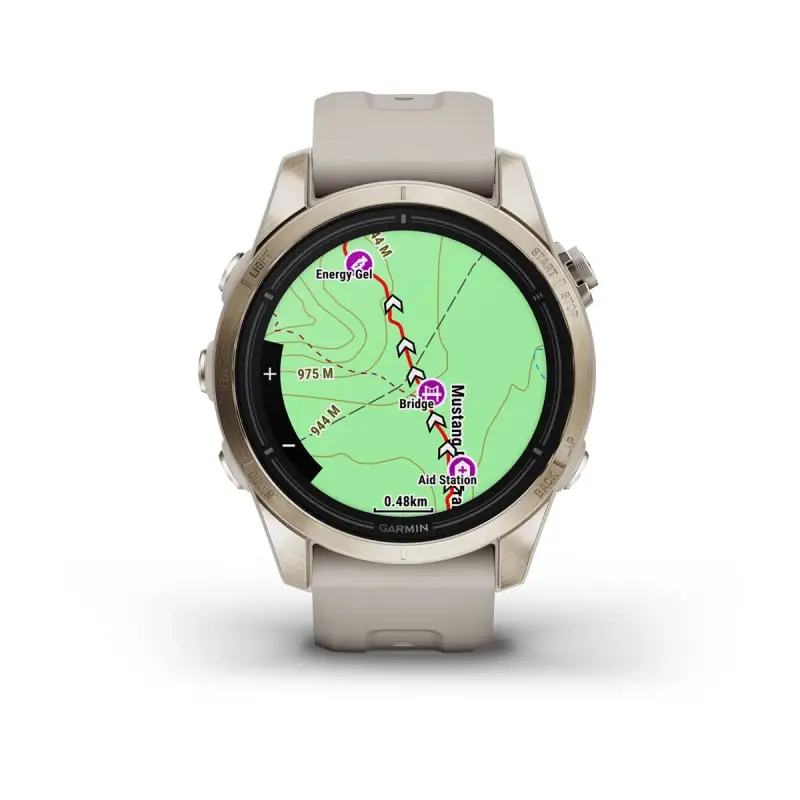 epix™ Pro (Gen 2) – Sapphire Edition | 42 mm Soft Gold with Light Sand Band