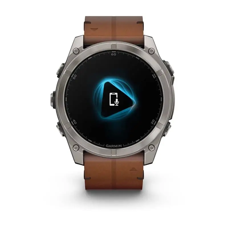 fenix® 8 – 51 mm, AMOLED Sapphire, Titanium with Chestnut Leather Band
