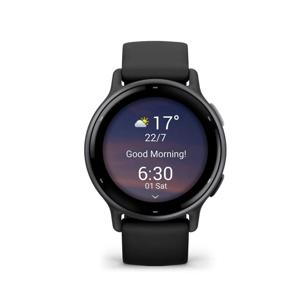 vivoactive® 5 Slate aluminium bezel with black case and silicone band