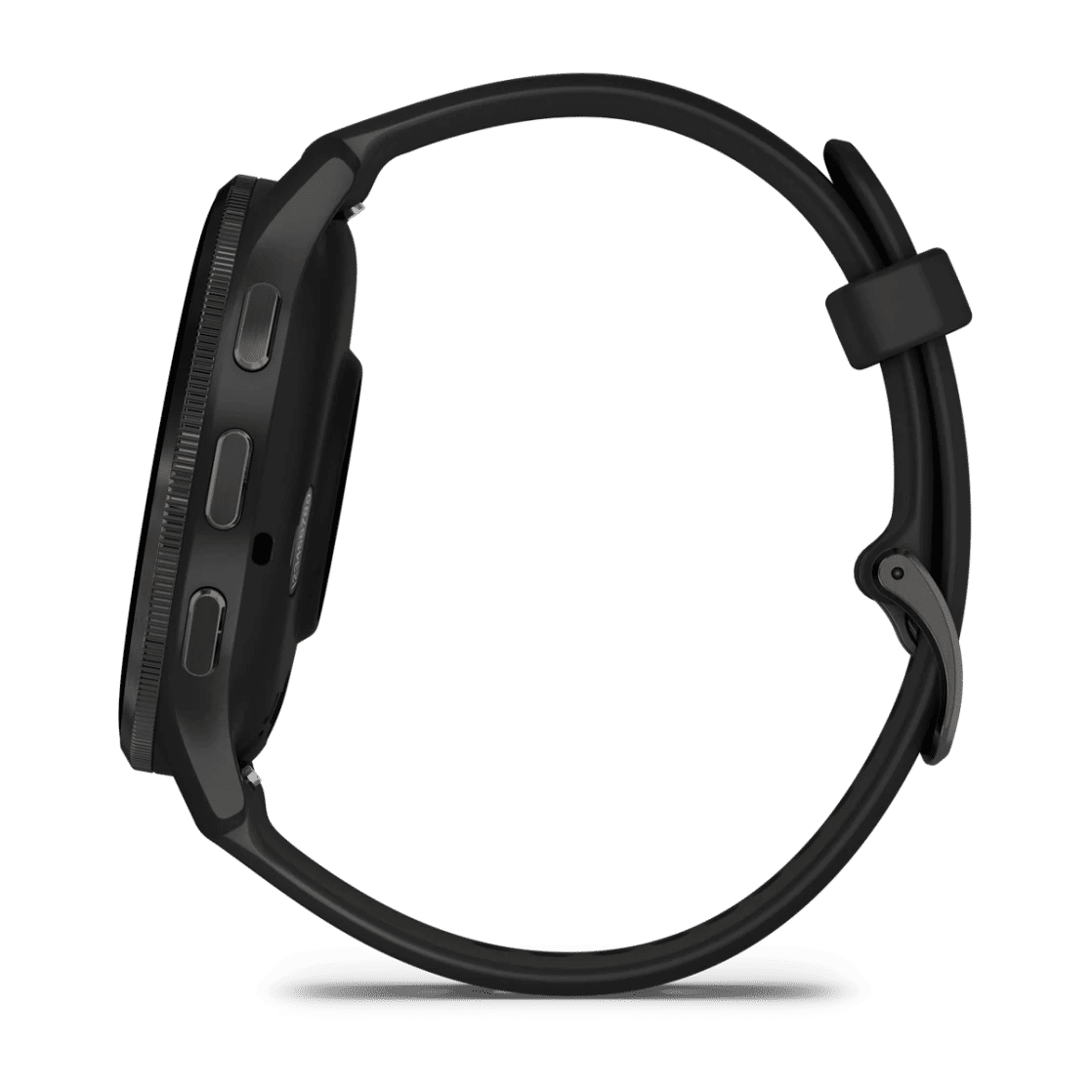 Venu® 3 Slate stainless steel bezel with black case and silicone band