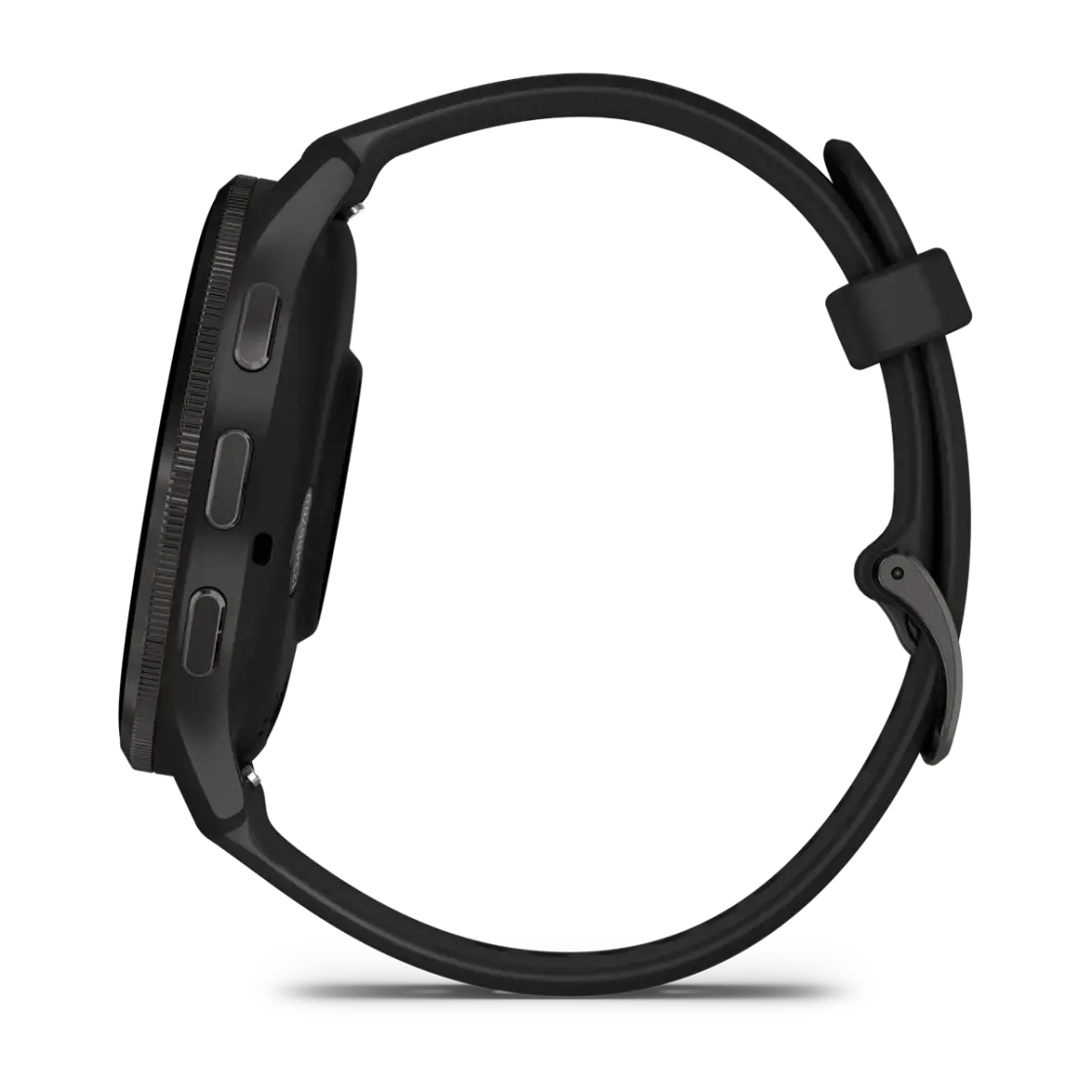 Venu® 3 Slate stainless steel bezel with black case and silicone band