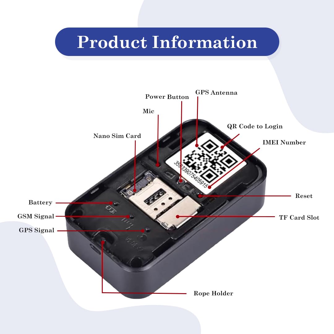 FeTaca Small G06 GPS Tracker for Kids with Multiple Features | Assets, Kids, Pets, Cars & Bikes Tracking with Route History | Voice Calling | SOS Alarm | 1 Month Subscription