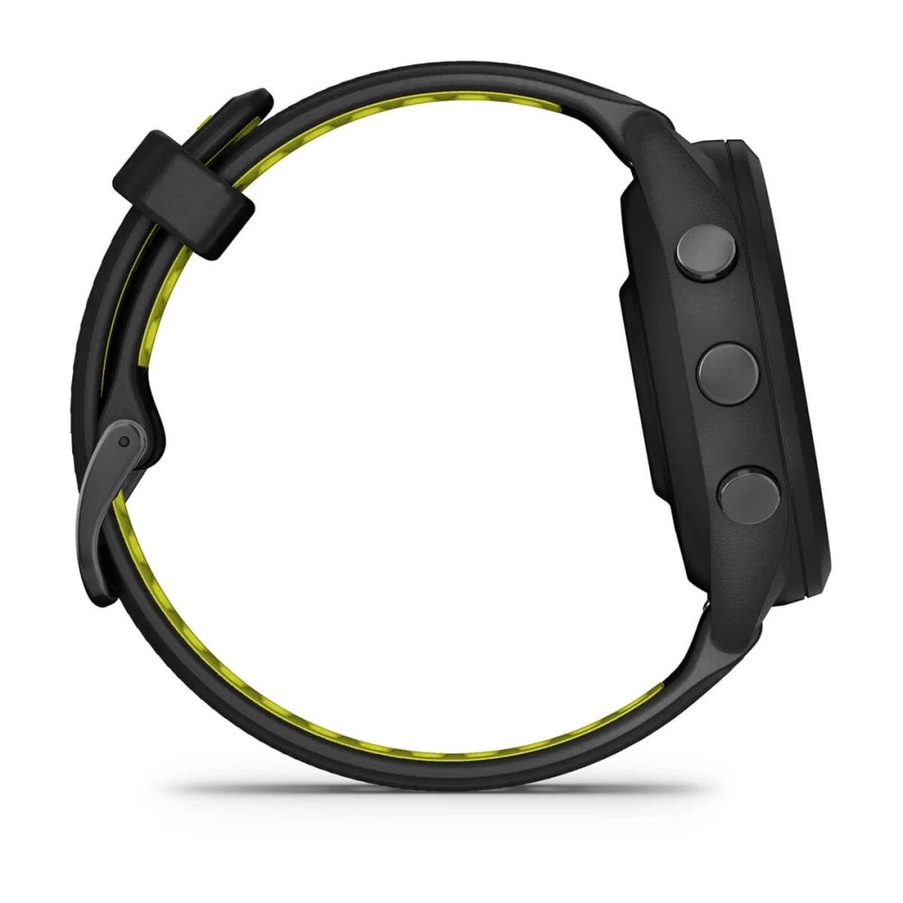 Forerunner® 265S Black Bezel and Case with Black/Amp Yellow Silicone Band