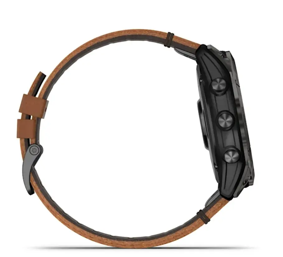 epix™ Pro (Gen 2) – Sapphire Edition | 51 mm Carbon Grey DLC Titanium with Chestnut Leather Band