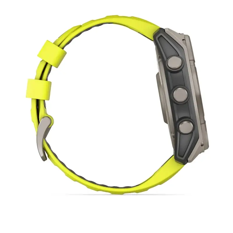 fenix® 8 – 47 mm, Solar, Sapphire Sapphire, Titanium with Amp yellow/graphite silicone band