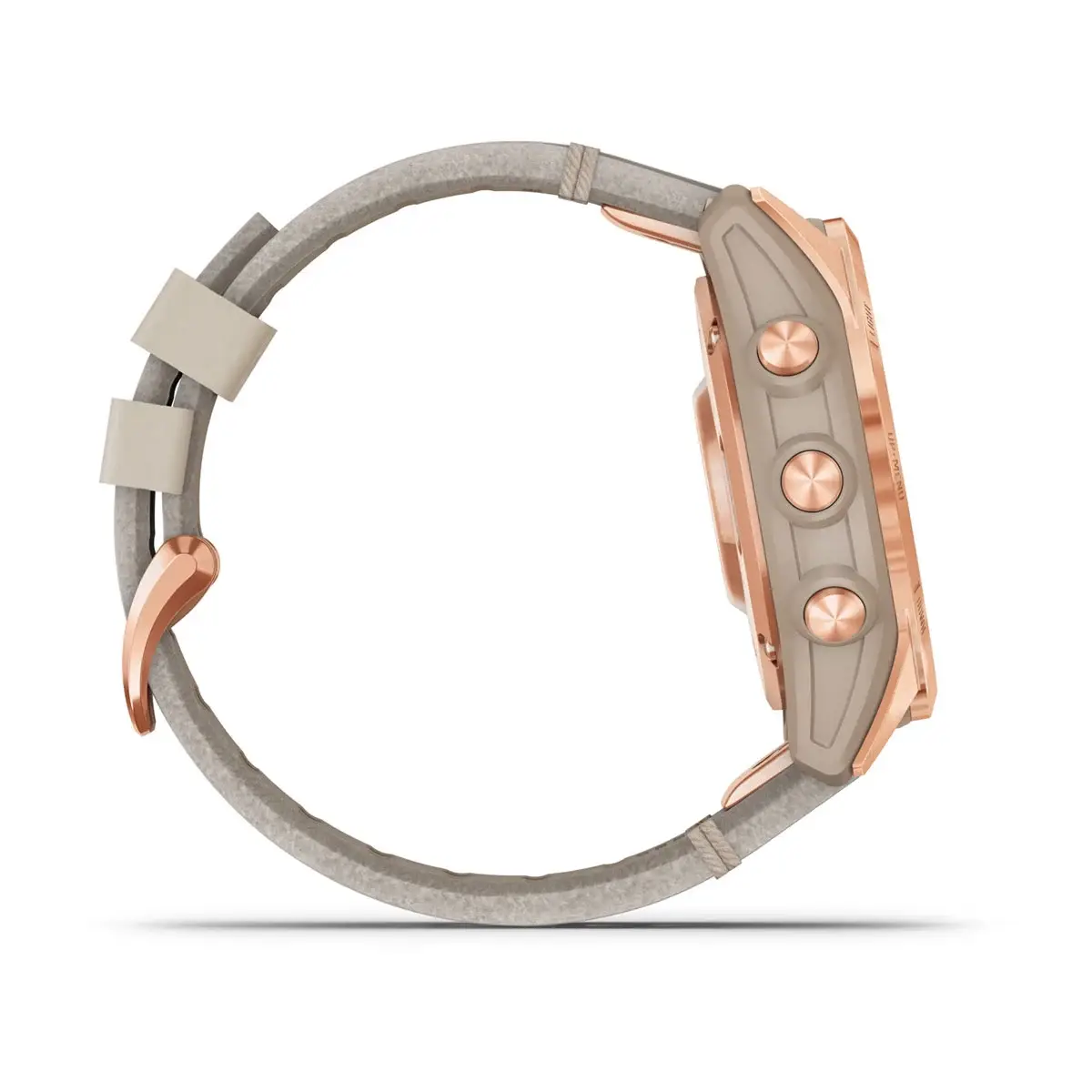 fenix® 7S – Sapphire Solar Edition Rose Gold Titanium with Limestone Leather Band