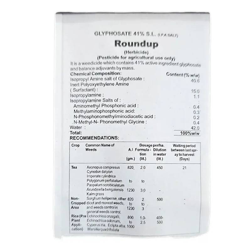 Bayer Roundup Herbicide (Glyphosate 41% SL)