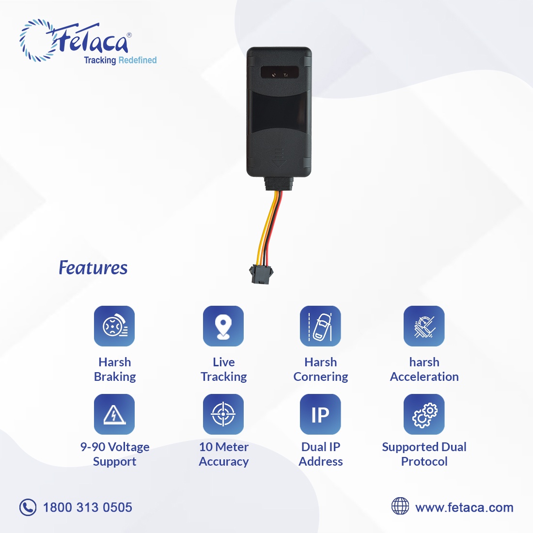 FT112 Wired GPS Tracker for Car & Bike with AI Features | Live Tracking & Engine ON-Off Alerts | Anti-Theft | Towing Alerts | Installation Support | 1 Month SIM Data & Software Subscription