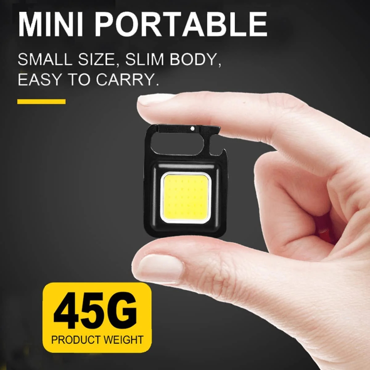 Rechargeable Mini Flashlights 1000 Lumen -COB/ Keychain/Bottle Opener/Waterproof