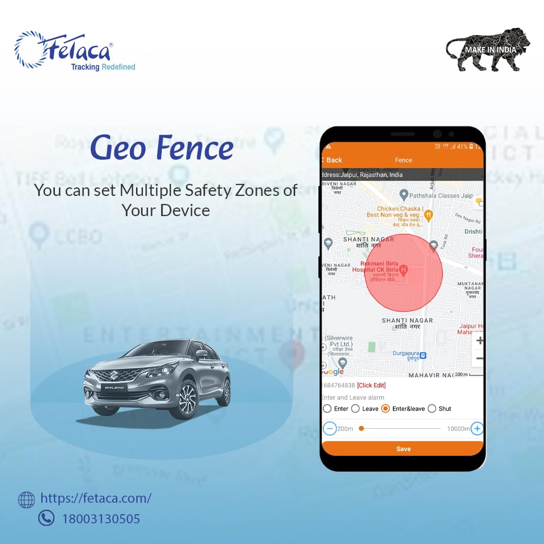 FeTaca® Vehicle 4G Six Wired GPS Tracker Device with Fuel Sensor & SOS Alarm (1 Year Free Tracking Software & SIM Data)