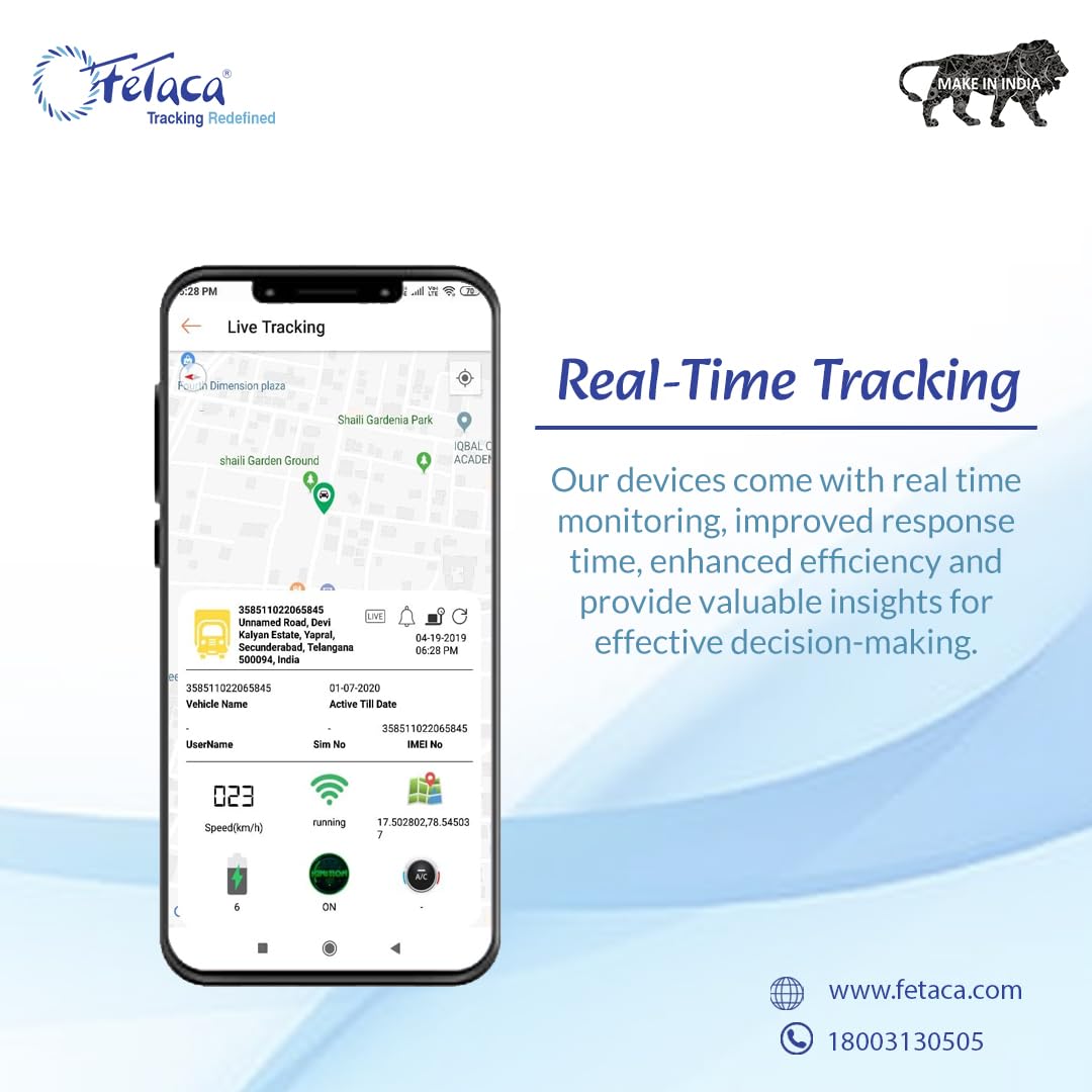 FeTaca V5 Wired GPS Tracker with 1 Year SIM Data & Multiple Type Alarms for Car, Bike, Truck, Scooty and More | Make in India| (V5 GPS Device + SIM Data)
