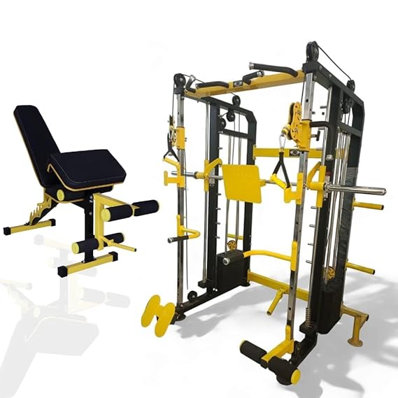 GYM24 FUNCTIONAL TRAINER WITH SMITH MACHINE WITH BENCH IRON WEIGHT