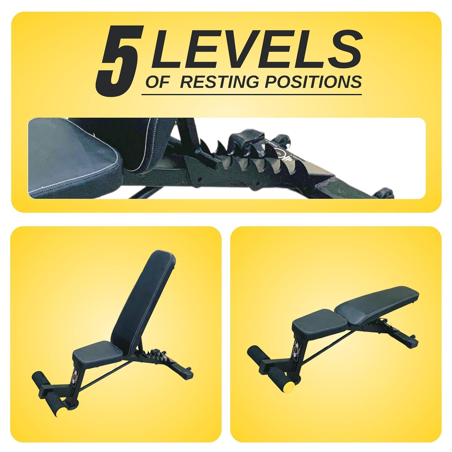 Gym24 Adjustable Heavy Duty 7 Postions Mahabali Bench 4X2 Pipe Weight Capacity 400 kg