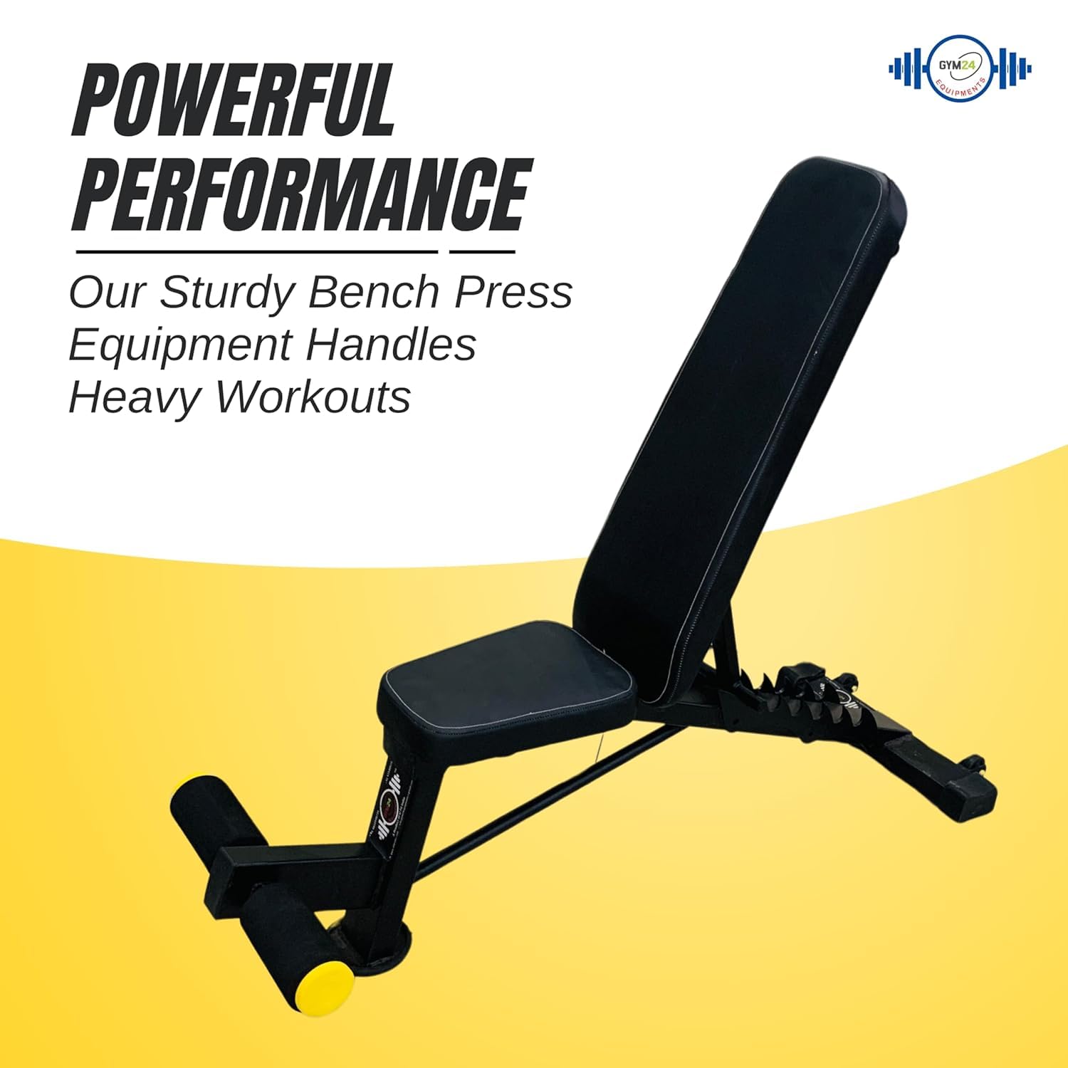 Gym24 Adjustable Heavy Duty 7 Postions Mahabali Bench 4X2 Pipe Weight Capacity 400 kg