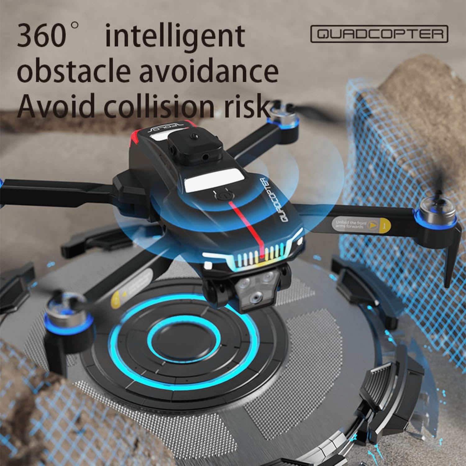 J6 Pro Drone with Wi-Fi & Integrated Camera FPV Capable, Obstacle Avoidance, Headless Mode & Altitude Hold, LED Lights, App-Controlled & Foldable Quadcopter for Aerial Photography