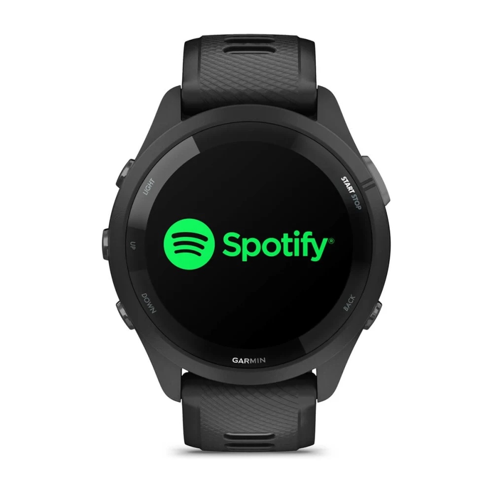 Forerunner® 265 Black Bezel and Case with Black/Powder Gray Silicone Band