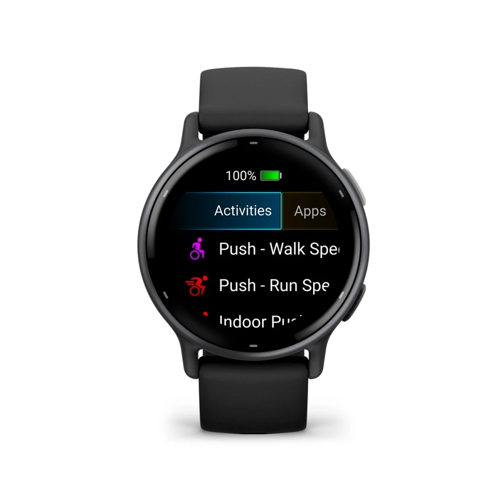 vivoactive® 5 Slate aluminium bezel with black case and silicone band