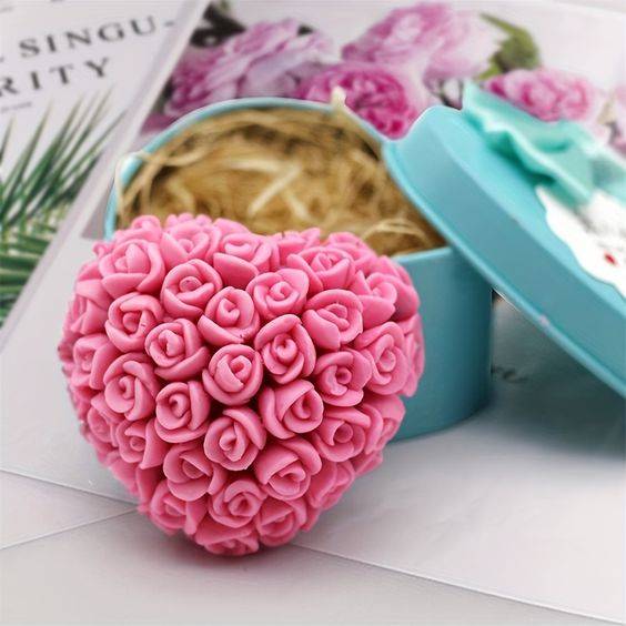 Rose Heart Candle 