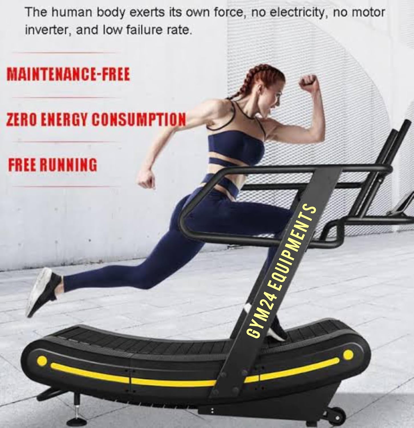 Gym24 Equipments Commercial Curve Treadmill Model: Racer Weight Capacity 250 kg