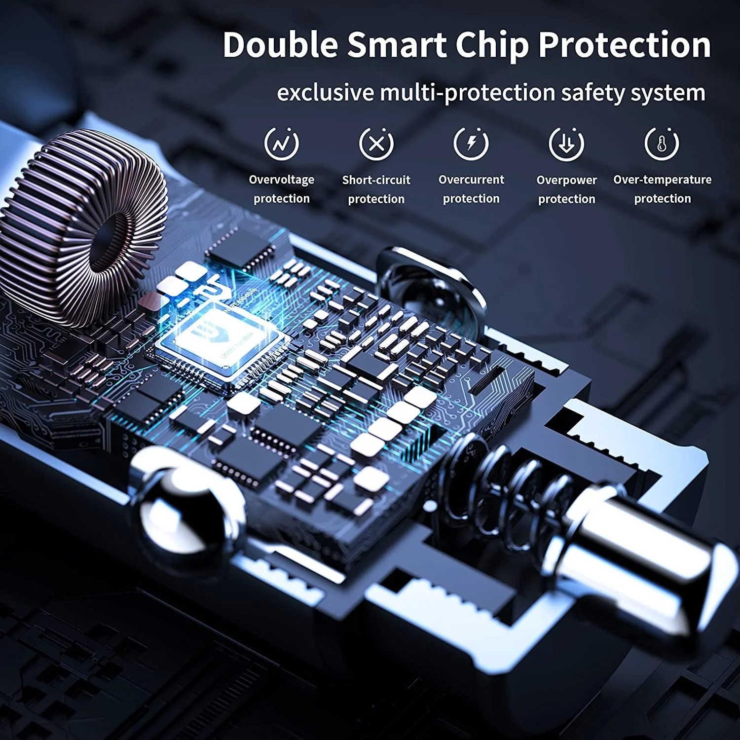 LA' FORTE Compact Mini Metal Dual Port Ultra Fast Car Charger, QCPD (QC- 3.0 & PD - 30 W)