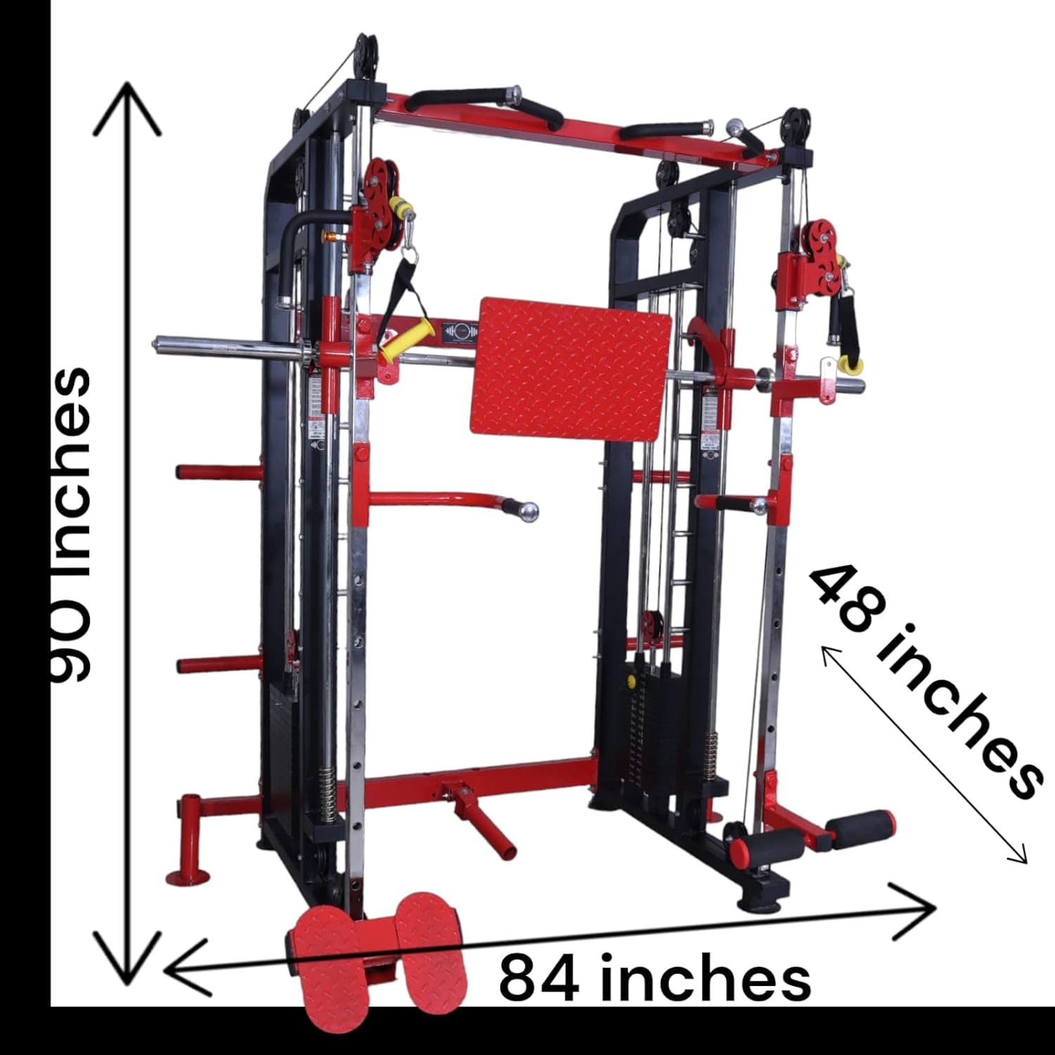 Gym24 Gym Functional Trainer with Smith Machine G24FTS-501 for Home Gym Equipment (Black and Red)