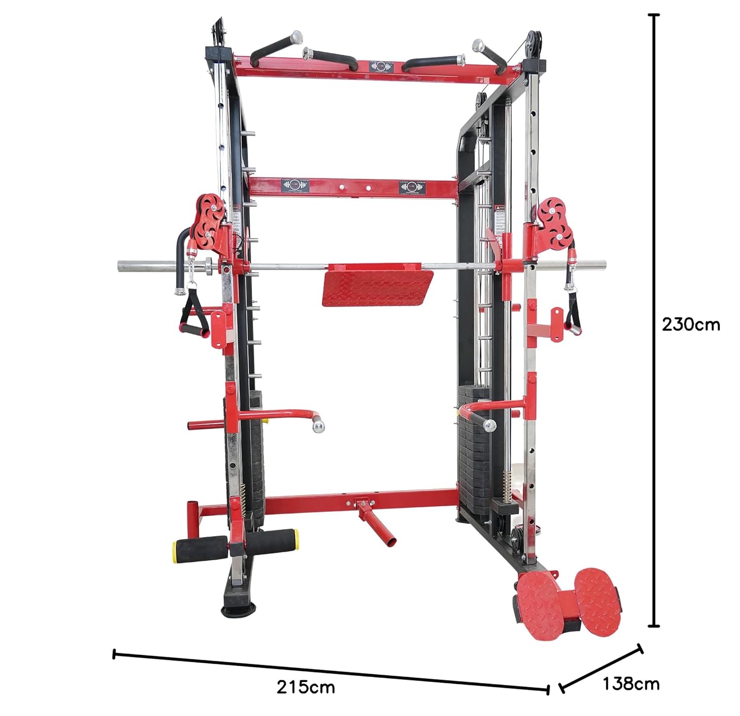 GYM24 FUNCTIONAL TRAINER WITH SMITH MACHINE WITH BENCH PVC WEIGHT