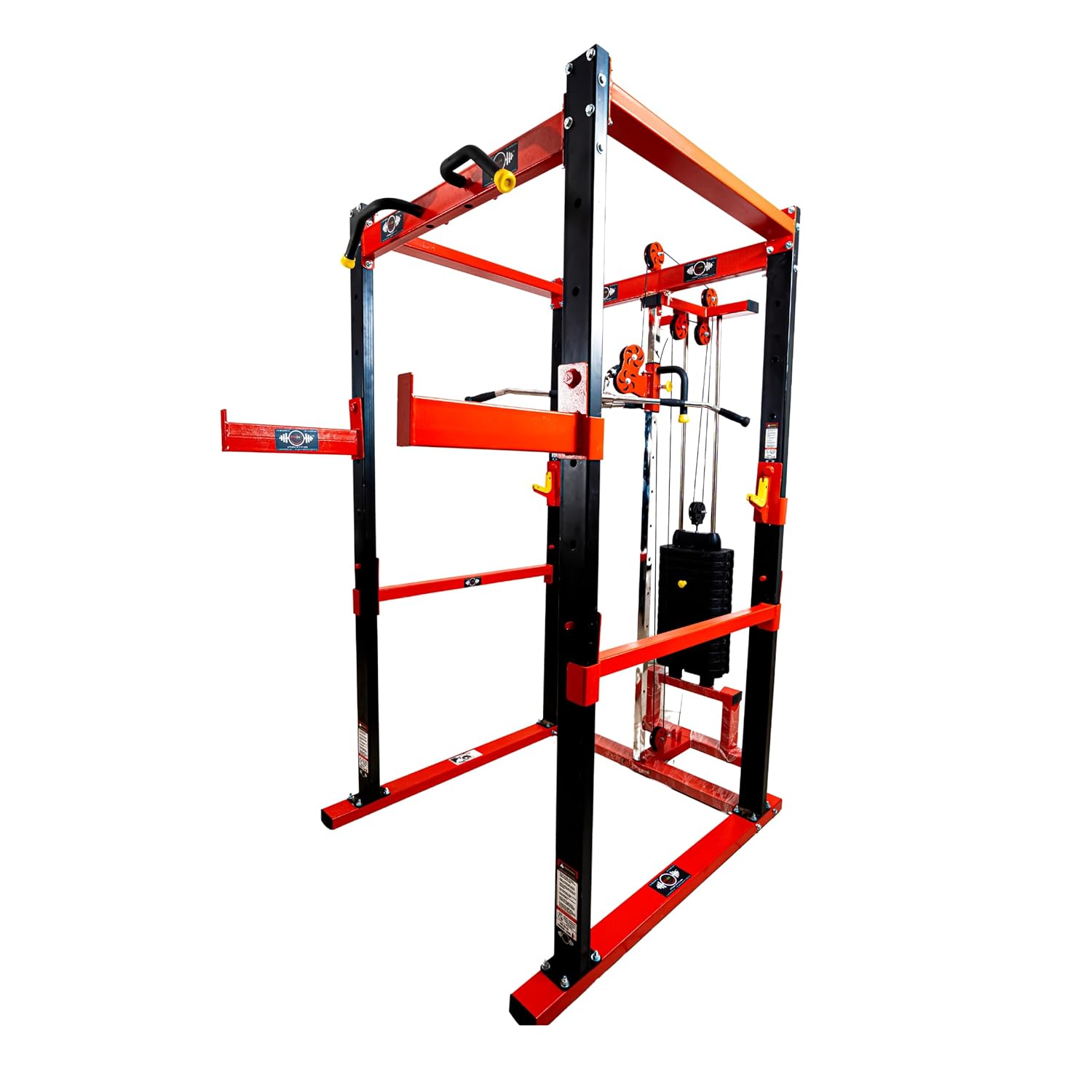 Power Squat Rack With Single Pully Cable Cross Home Gym Setup Size With 80 Kg Weight Stack