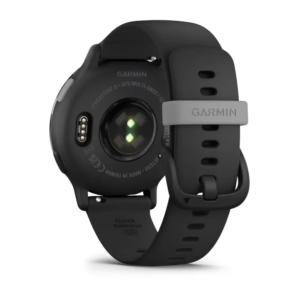 vivoactive® 5 Slate aluminium bezel with black case and silicone band