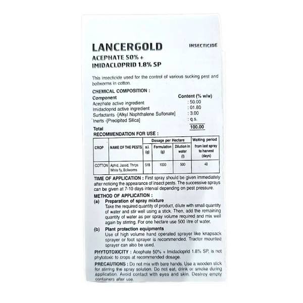 Upl Lancergold Insecticide (Acephate 50% + Imidacloprid 1.8 % SP)