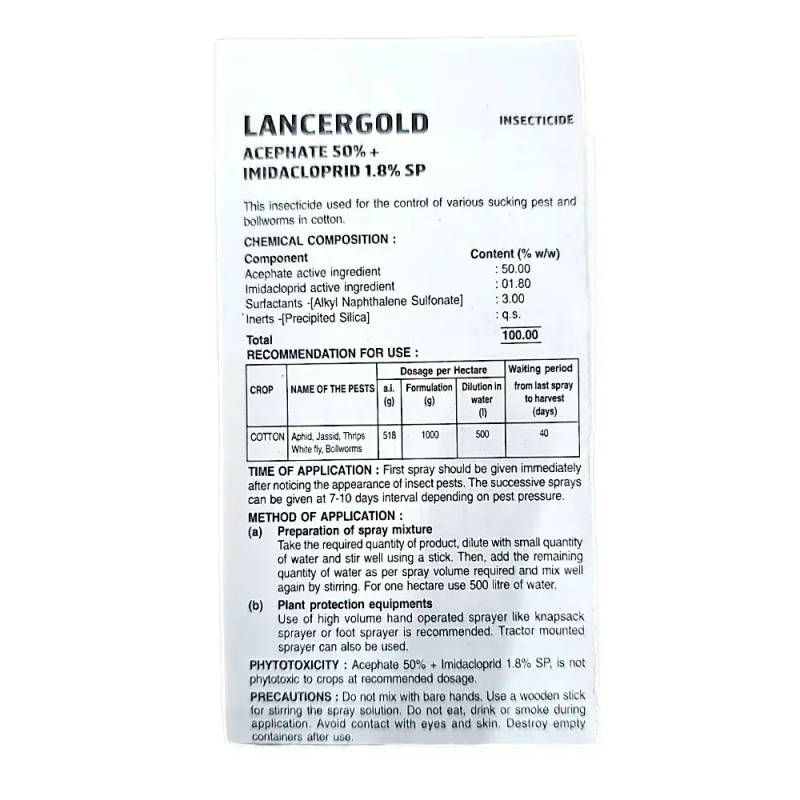 Upl Lancergold Insecticide (Acephate 50% + Imidacloprid 1.8 % SP)