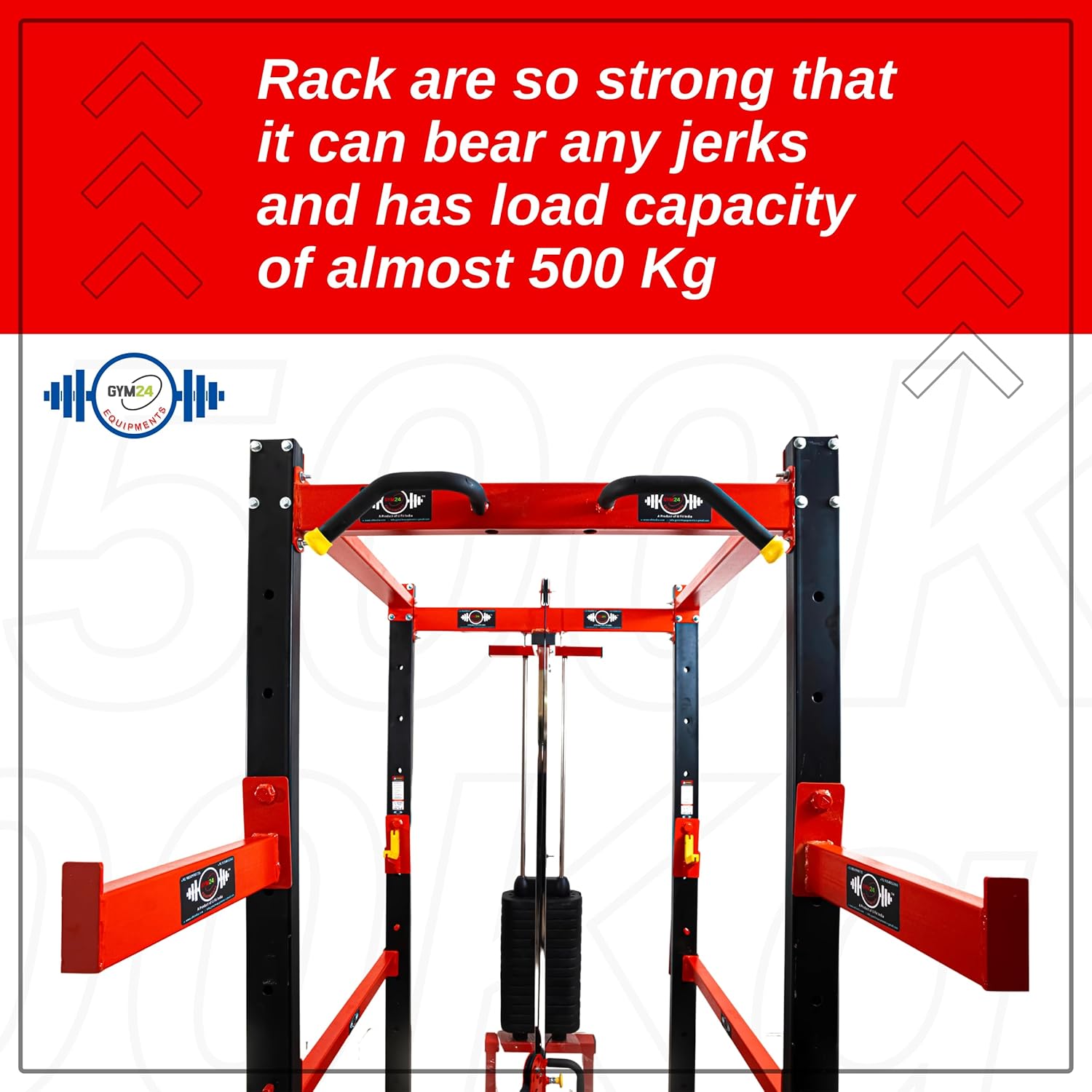 Power Squat Rack With Single Pully Cable Cross Home Gym Setup Size With 80 Kg Weight Stack