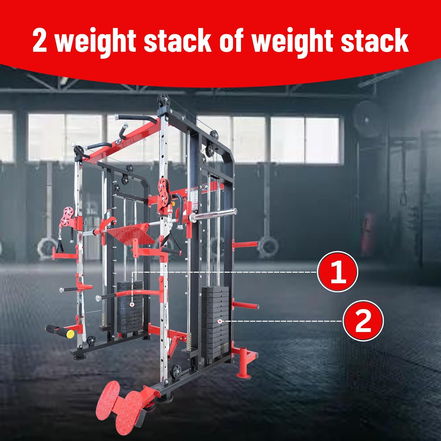 GYM24 FUNCTIONAL TRAINER WITH SMITH MACHINE WITH BENCH PVC WEIGHT