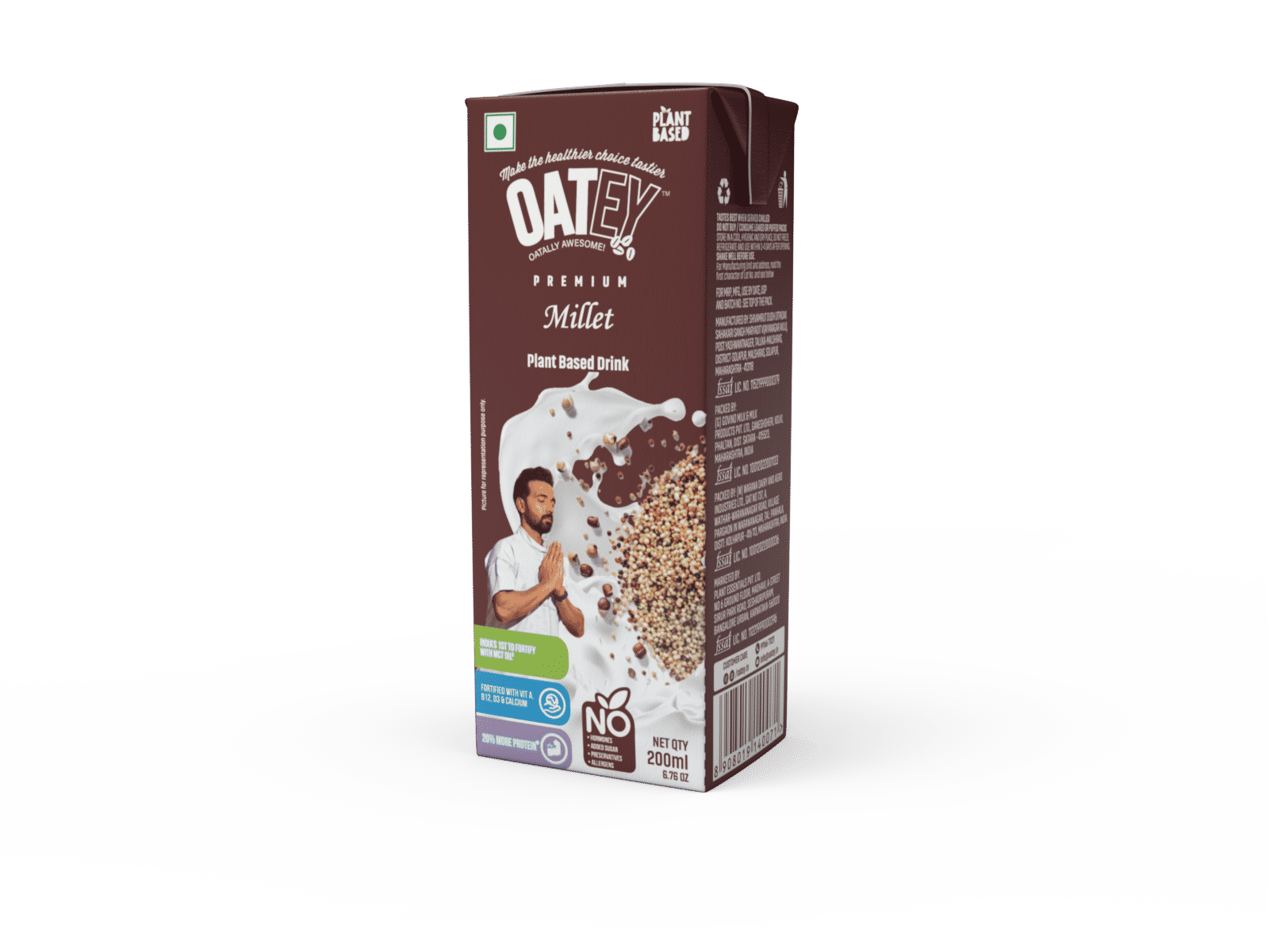 Oatey Premium Millet Milk: Pack of 8(1.6L) | Family Plant-Based Vegan Milk