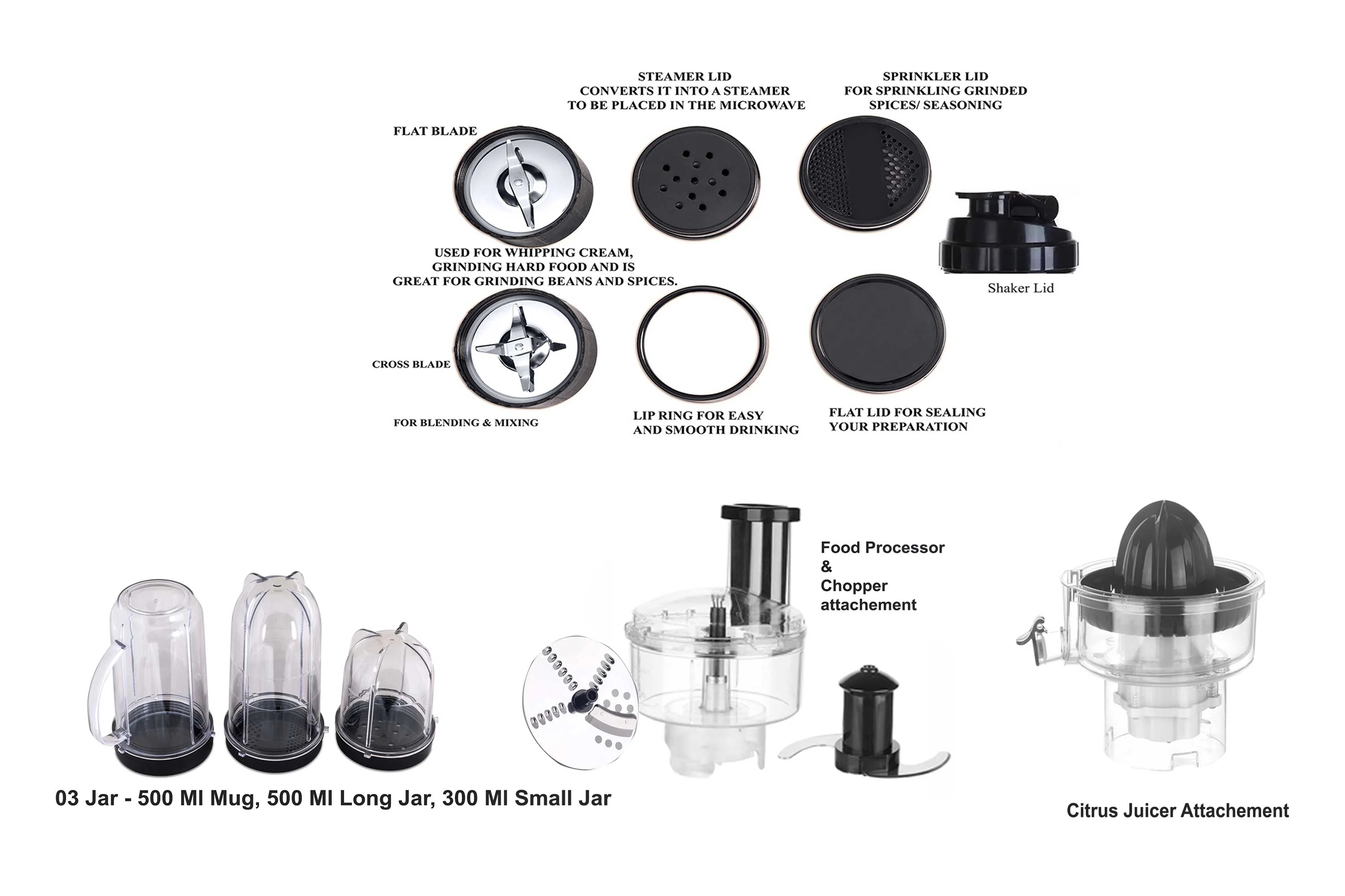 La Vite Cherie -Mixer Grinder Blender 400 W with Food Processor and Juicer attachements