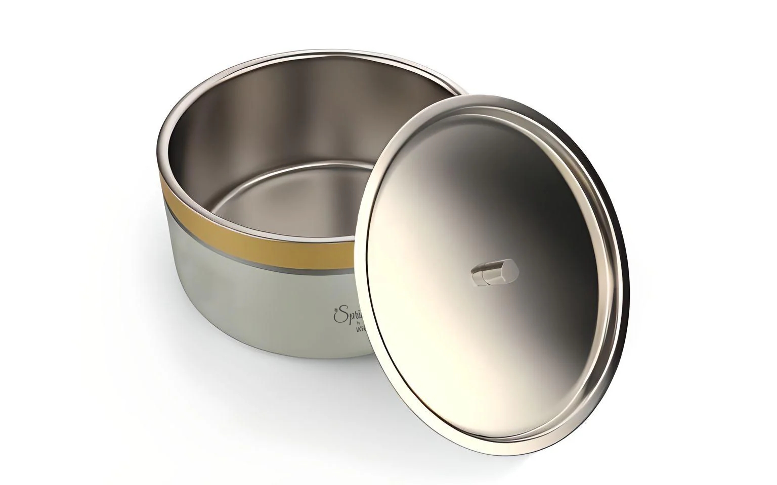 Double Wall Stainless Steel Casserole with Lid | 1200ml Capacity (1700ml Without Lid) | Food-Grade Steel | Multipurpose Serving Bowl | Black & Beige